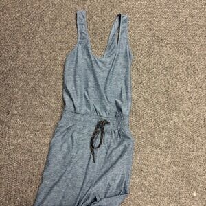 We Wander WeFlex Womens Blue Heathered Sleeveless Jogger Jumpsuit Size M